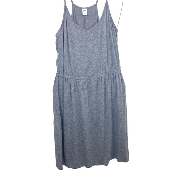 Old Navy Dress Womens S Gray Maxi Cami Tank Pullover Jersey Knit Stretch Slit - Picture 2 of 8